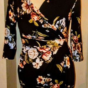Floral wrap dress size Large (L) by Iris